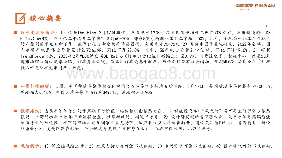 20230220-平安证券-电子行业报告_晶圆代工厂产能低位运行_MLCC供应商扩大车用产品产能_12页_1mb.pdf_第2页