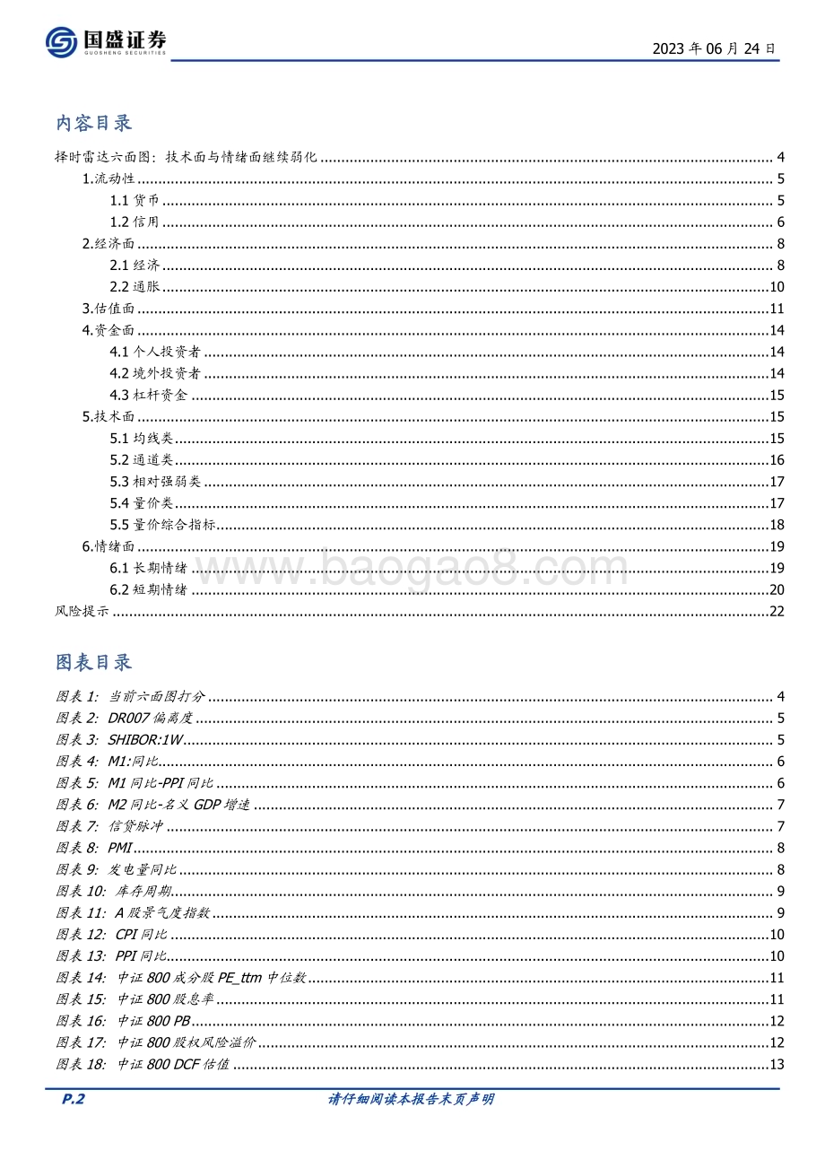 20230624-国盛证券-量化分析报告_择时雷达六面图_技术面与情绪面继续弱化_23页_1mb.pdf_第2页