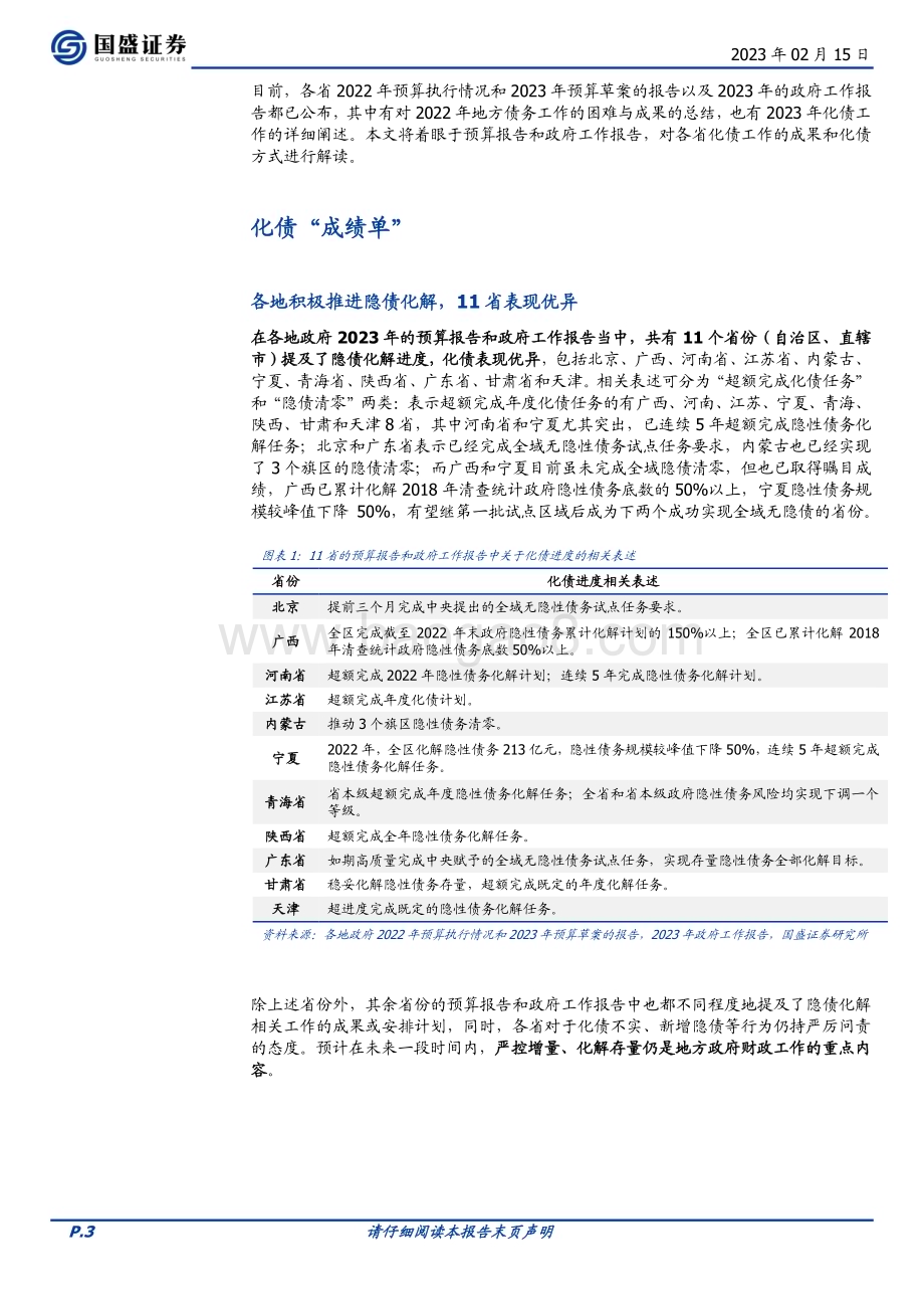 20230215-国盛证券-固定收益专题_从各地预算报告看化债_13页_524kb.pdf_第3页