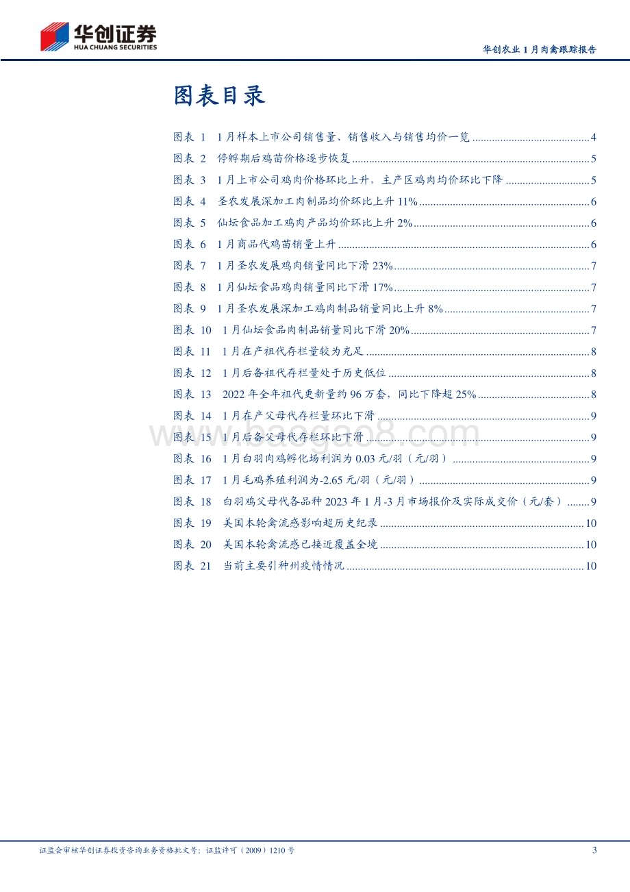 20230223-华创证券-华创农业1月肉禽跟踪报告_鸡苗价格逐步恢复_后备祖代鸡缺口明显_14页_1mb.pdf_第3页