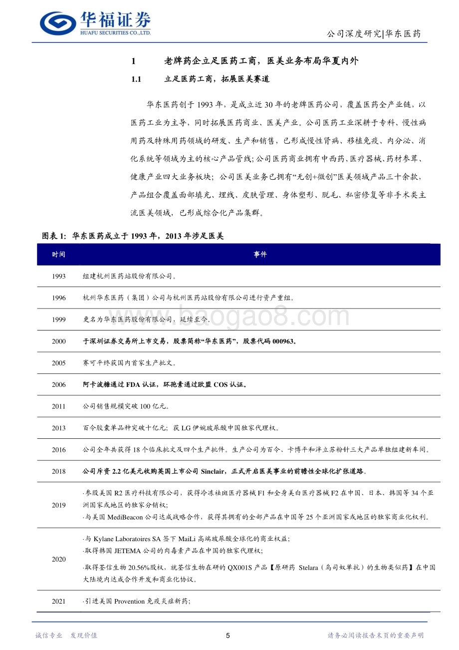 深度报告-20230109-华福证券-华东医药-000963.SZ-医药工商业持续发力_医美放量驱动新增长_35页_2mb.pdf_第5页