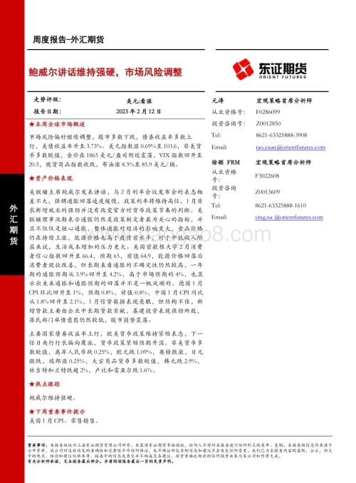 20230212-东证期货-外汇期货周度报告_鲍威尔讲话维持强硬_市场风险调整_11页_3mb.pdf