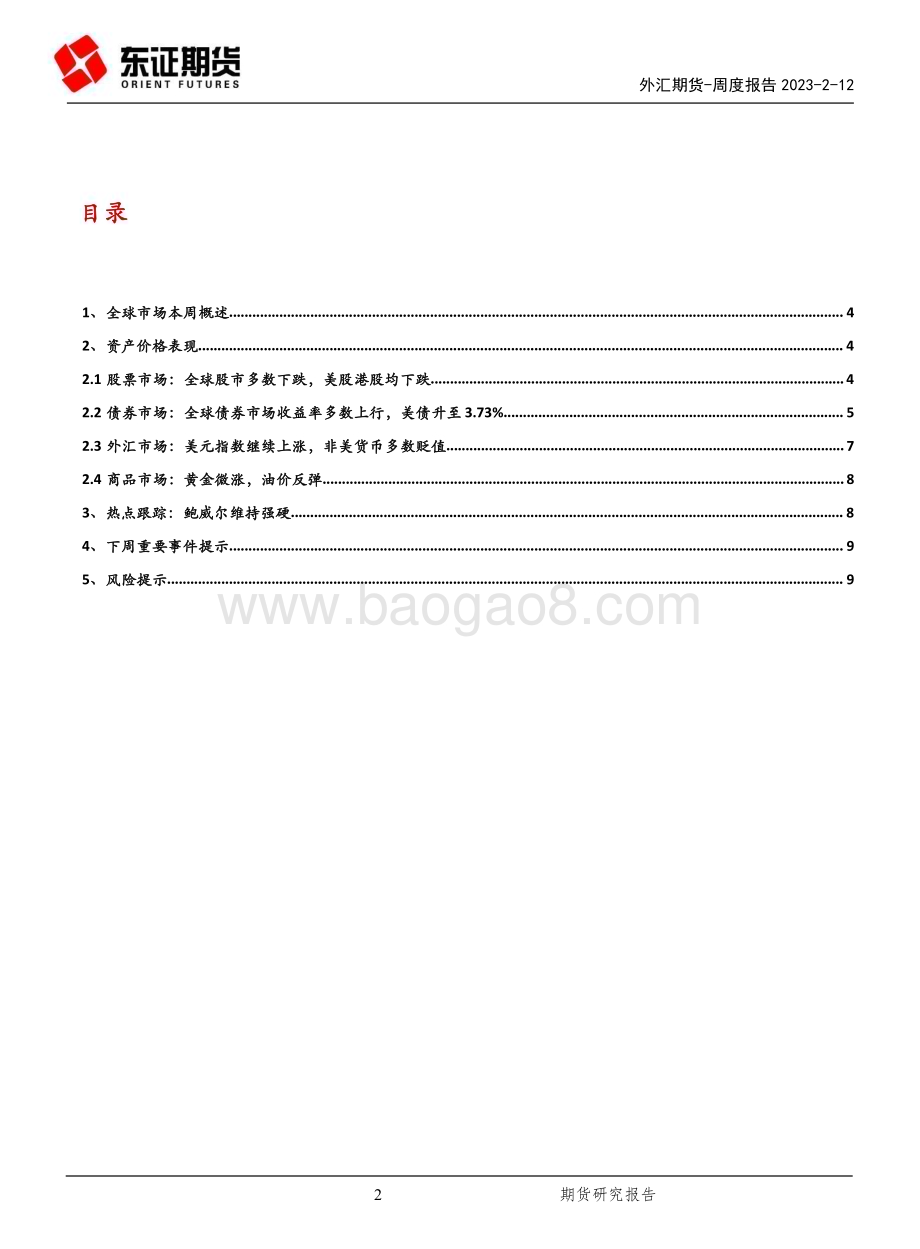 20230212-东证期货-外汇期货周度报告_鲍威尔讲话维持强硬_市场风险调整_11页_3mb.pdf_第2页