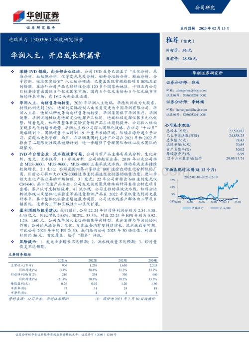 深度报告-20230213-华创证券-迪瑞医疗-300396.SZ-深度研究报告_华润入主_开启成长新篇章_20页_2mb.pdf