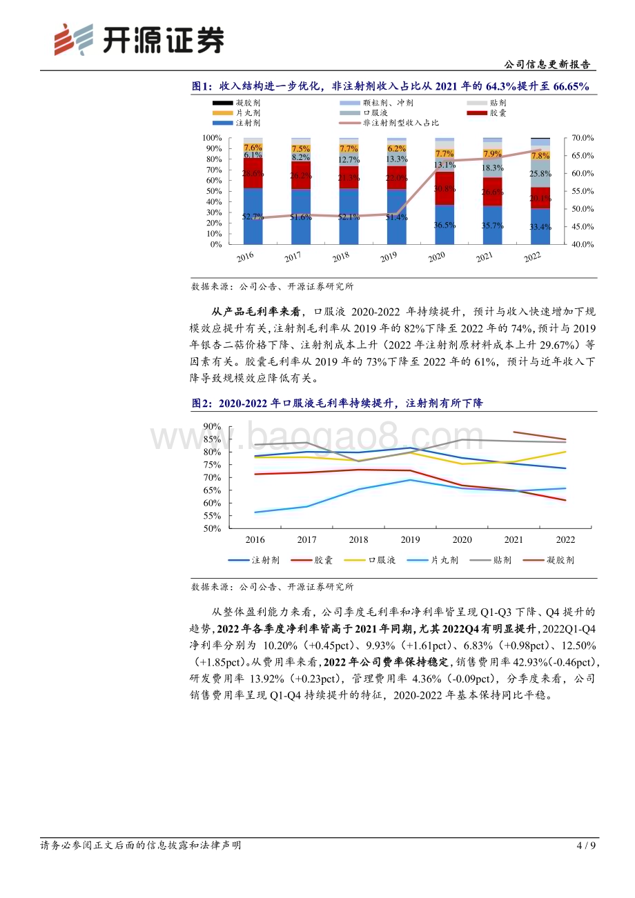 20230222-开源证券-康缘药业-600557.SH-公司信息更新报告_完成2022年股权激励考核目标_产品结构持续优化_利润快速增长_9页_1mb.pdf_第4页