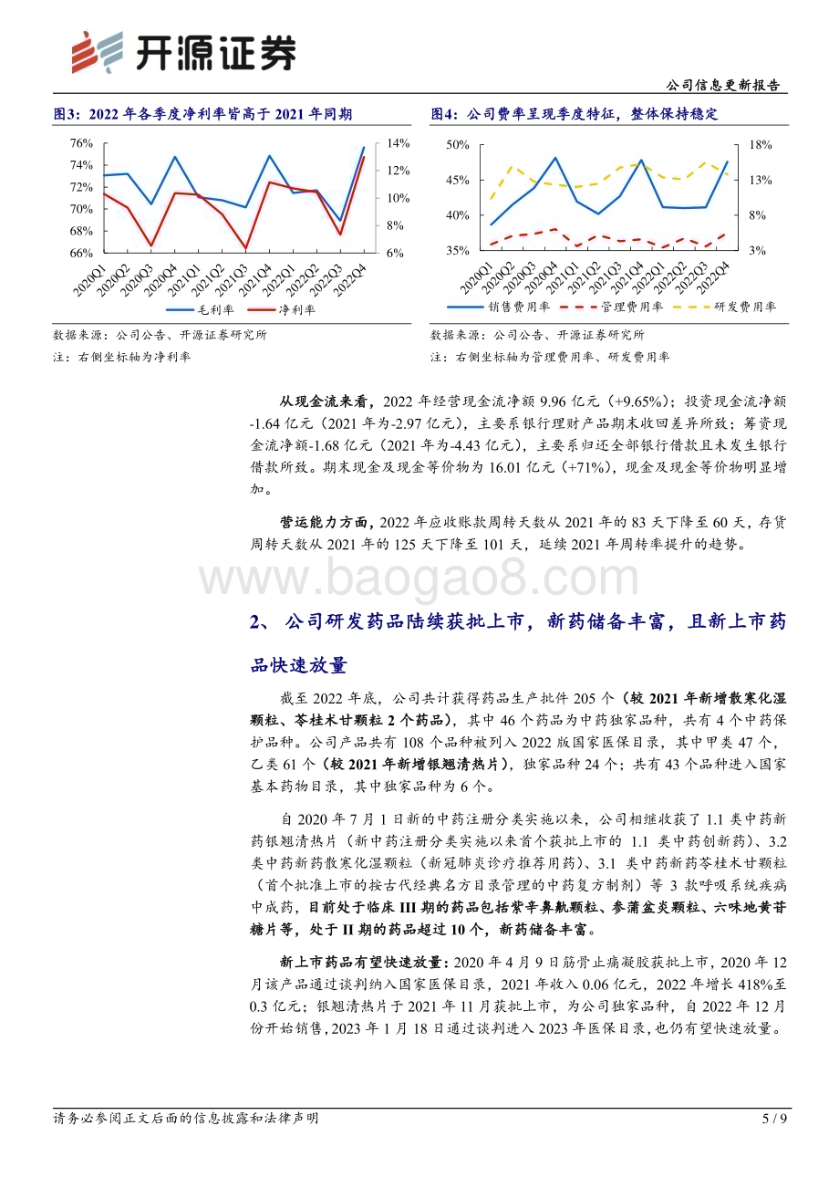 20230222-开源证券-康缘药业-600557.SH-公司信息更新报告_完成2022年股权激励考核目标_产品结构持续优化_利润快速增长_9页_1mb.pdf_第5页