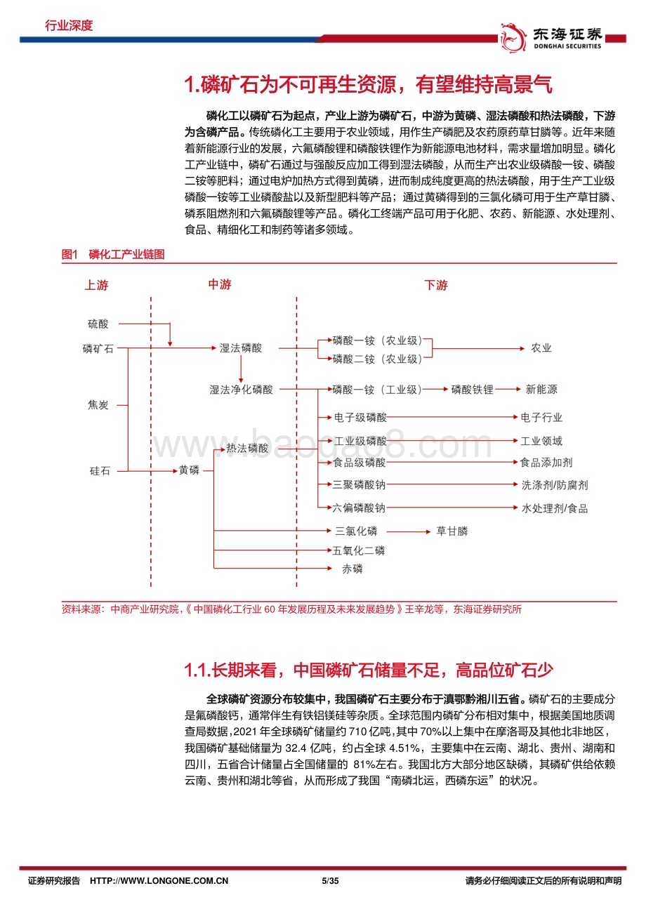深度报告-20230224-东海证券-磷化工行业深度报告_传统磷化工附加值提升_新能源需求有望极筑新增长_35页_2mb (1).pdf_第5页