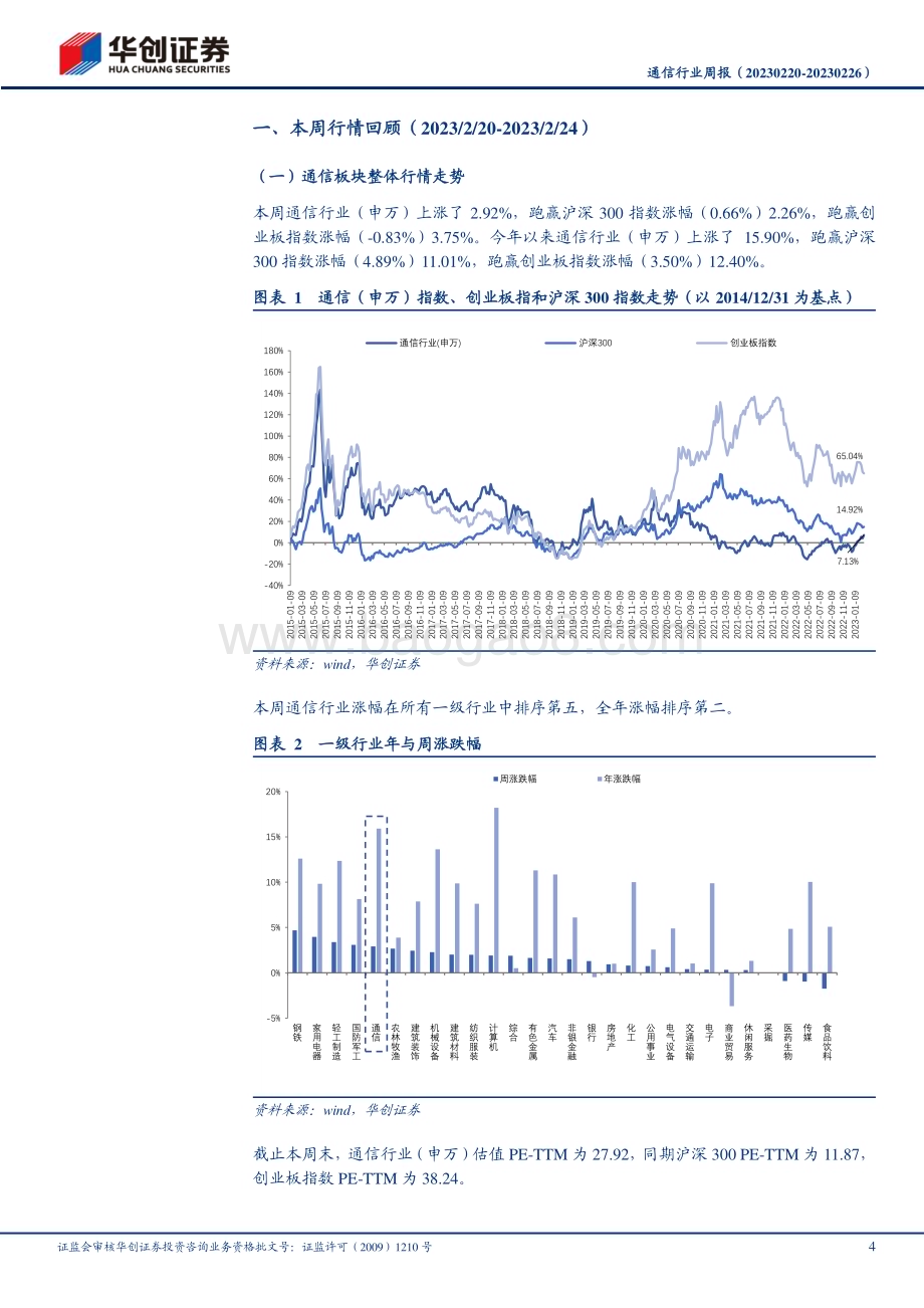 20230227-华创证券-通信行业周报_数字基础设施建设持续高景气_长期看好产业链发展_16页_1mb (1).pdf_第4页