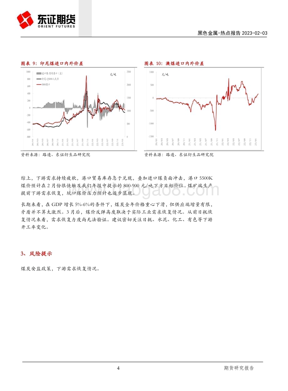 20230203-东证期货-黑色金属热点报告_节后煤价迅速回落_等待3月需求验证_6页_1mb (1).pdf_第4页