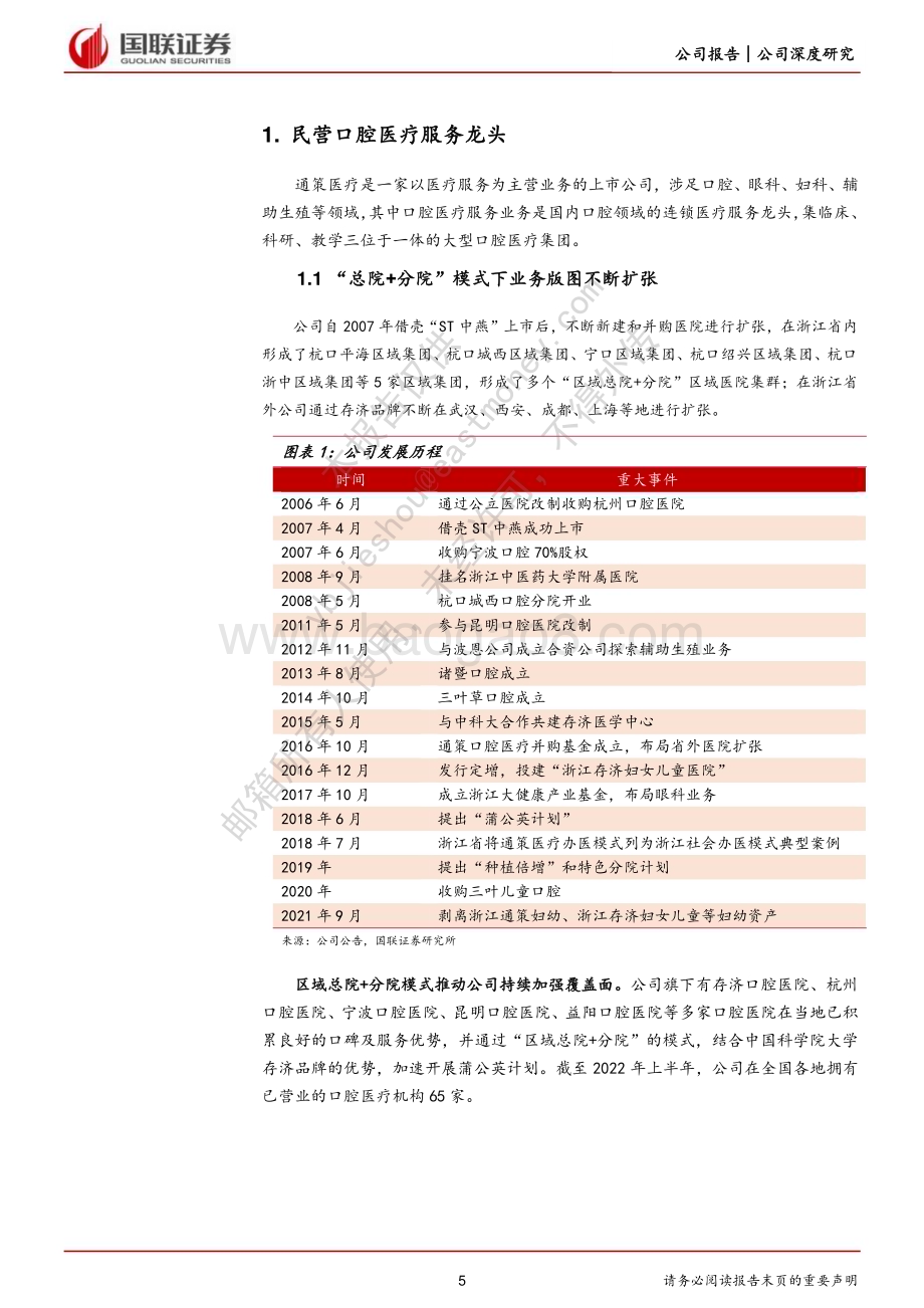 深度报告-20230105-国联证券-通策医疗-600763.SH-口腔医疗服务龙头柳暗花明_32页_986kb.pdf_第5页