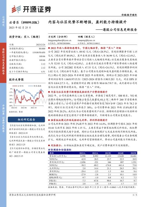 20230225-开源证券-云音乐-09899.HK-港股公司信息更新报告_内容与社区优势不断增强_盈利能力持续提升_3页_362kb (1).pdf