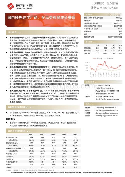 深度报告-20230219-东方证券-蓝特光学-688127.SH-国内领先光学厂商_多品类布局成长赛道_29页_1mb.pdf