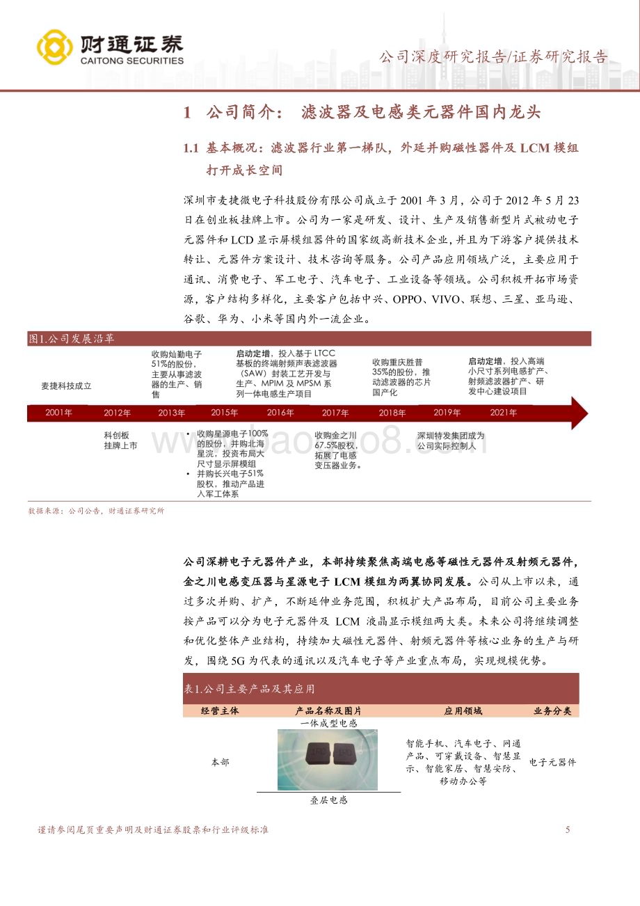深度报告-20230118-财通证券-麦捷科技-300319.SZ-滤波器龙头发力电感及磁性器件_开拓新增长极_32页_2mb.pdf_第5页