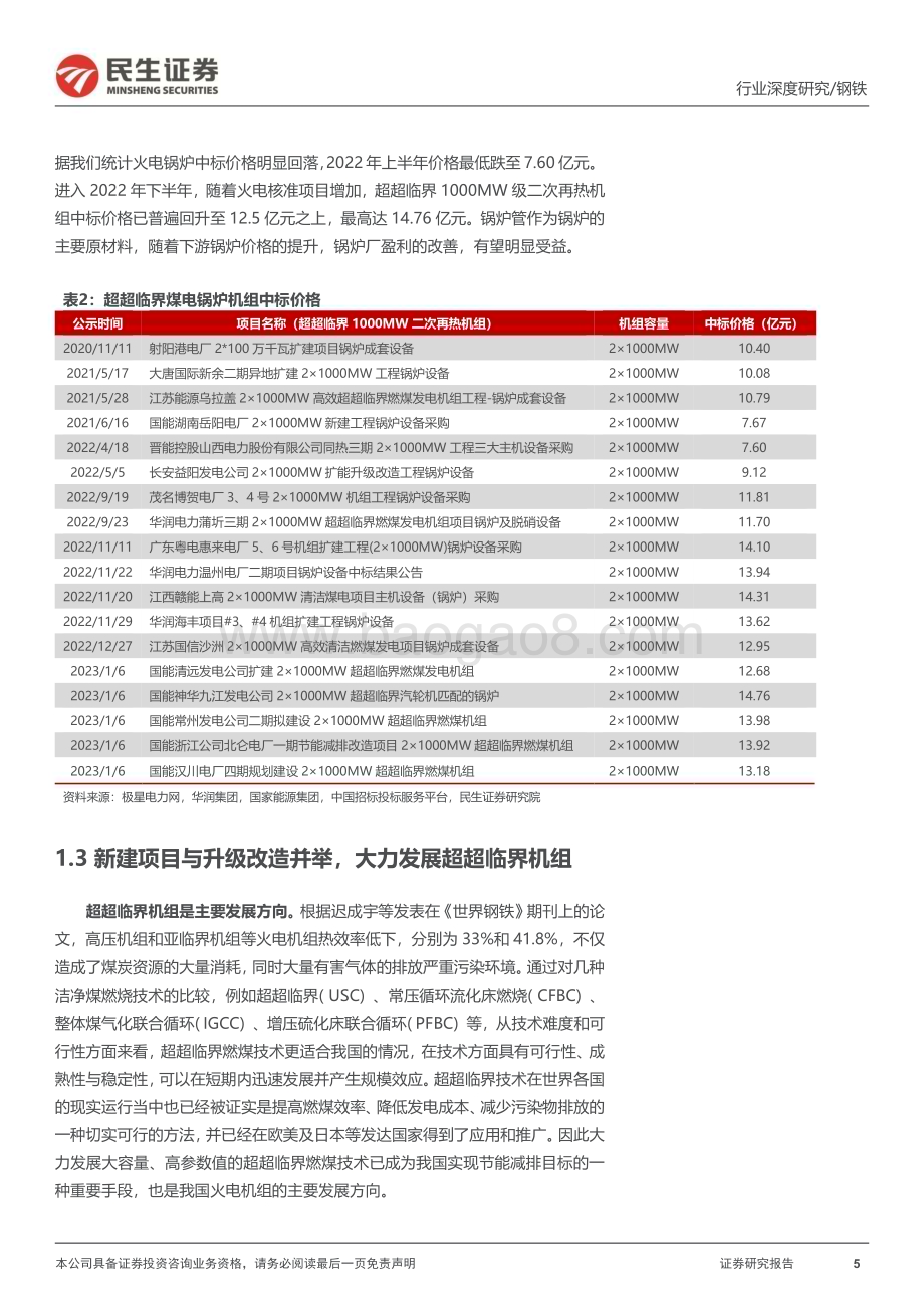 深度报告-20230118-民生证券-火电锅炉管行业深度报告_柳暗花明又一村_30页_2mb.pdf_第5页