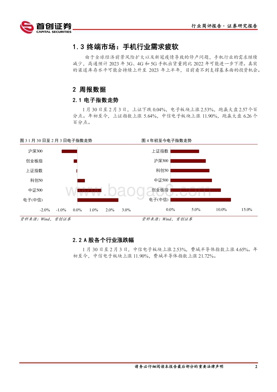 20230205-首创证券-电子行业简评报告_终端需求疲软_高通2023财年Q1营收低于预期_11页_791kb.pdf_第3页