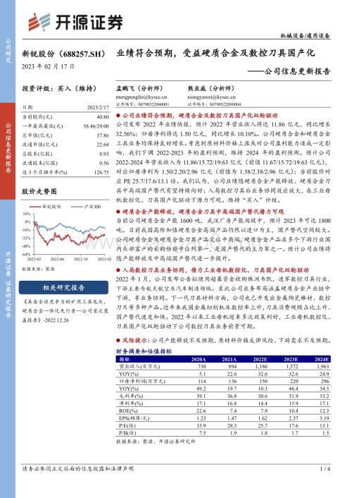 20230217-开源证券-新锐股份-688257.SH-公司信息更新报告_业绩符合预期_受益硬质合金及数控刀具国产化_4页_867kb.pdf