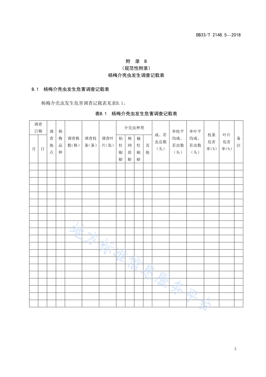 杨梅主要病虫害测报调查技术规程 第5部分杨梅介壳虫DB33／T 2148.5-2018.pdf_第5页