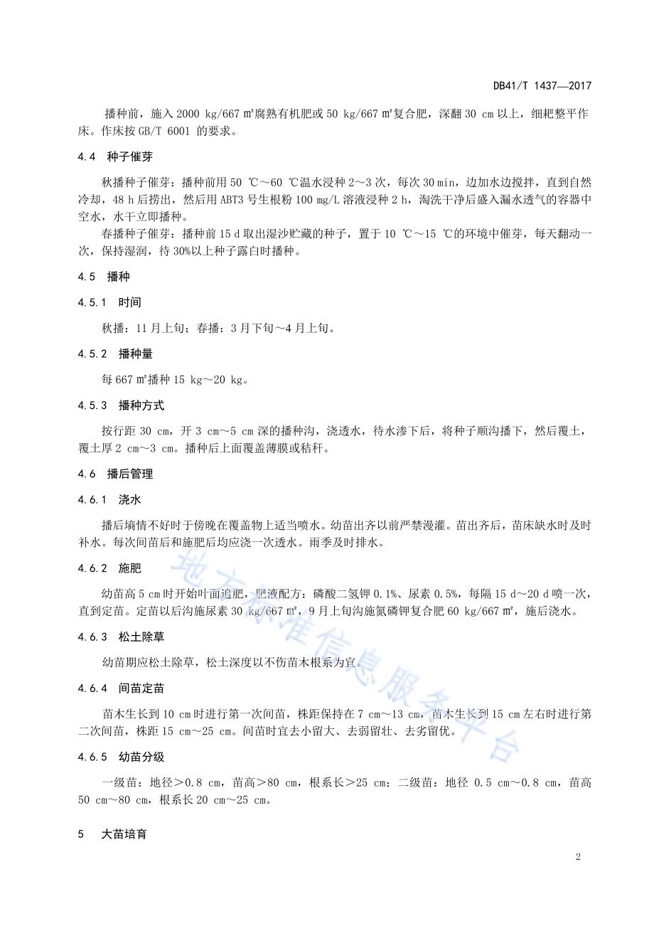 毛梾育苗与栽培技术规程DB41／T 1437-2017.pdf_第4页