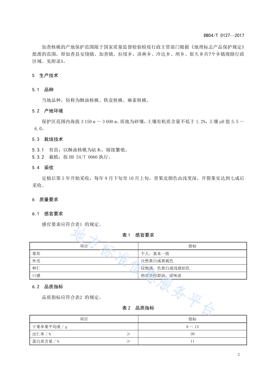 地理标志产品 加查核桃DB54／T 0127-2017.pdf_第5页