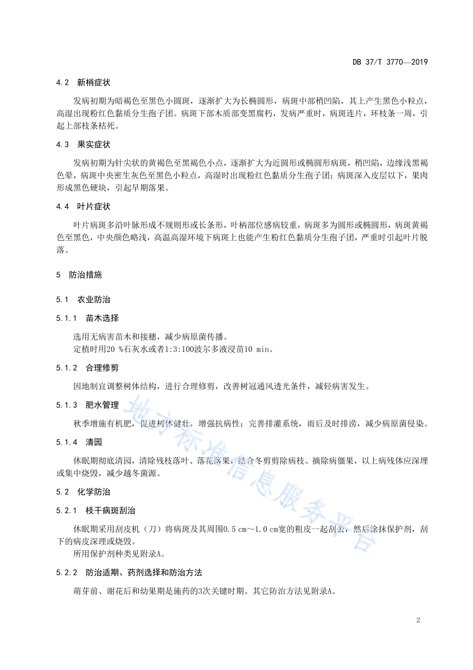 柿炭疽病综合防治技术规程DB37／T 3770-2019.pdf_第4页