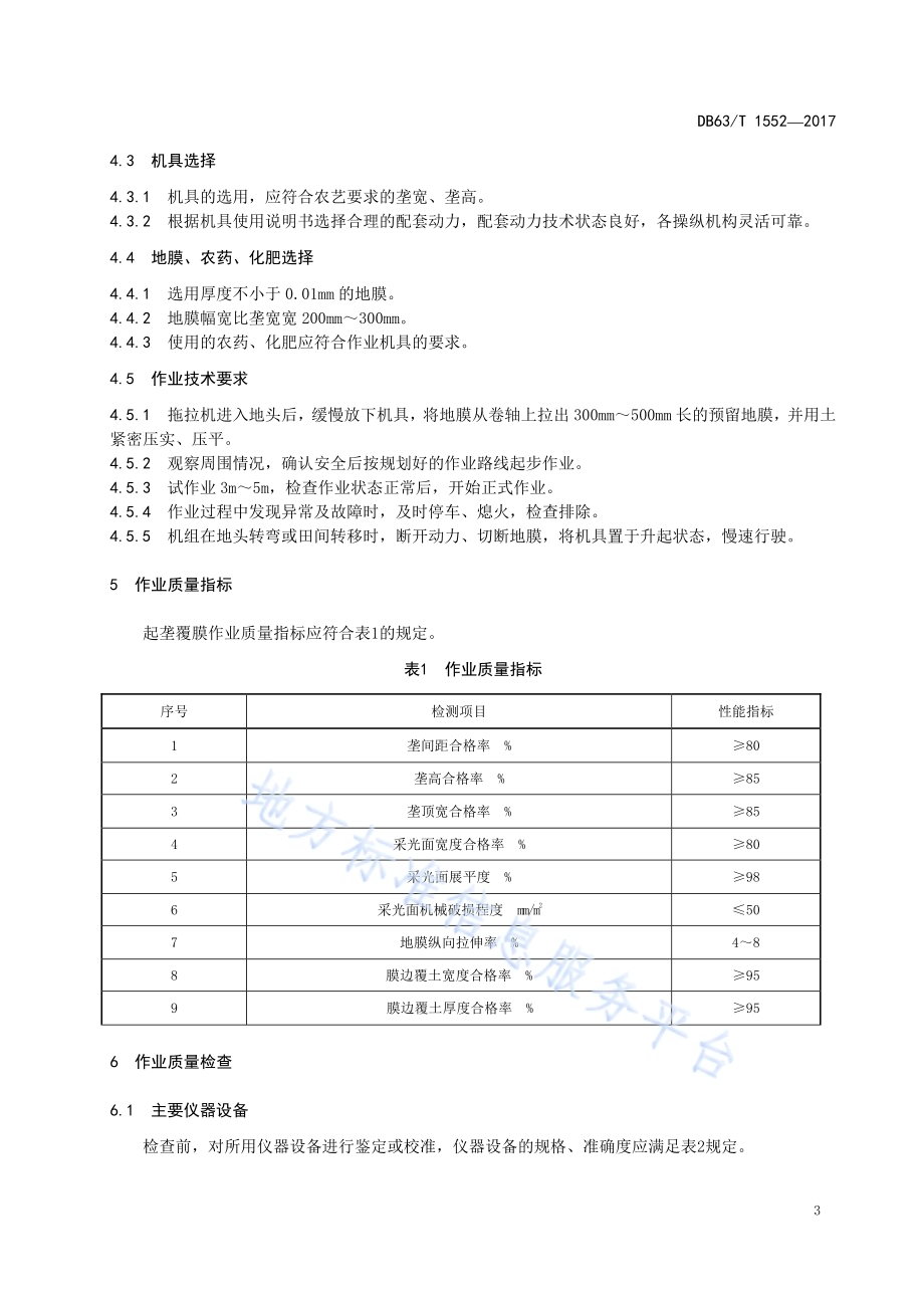 机械化起垄覆膜作业质量DB63／T 1552-2017.pdf_第5页