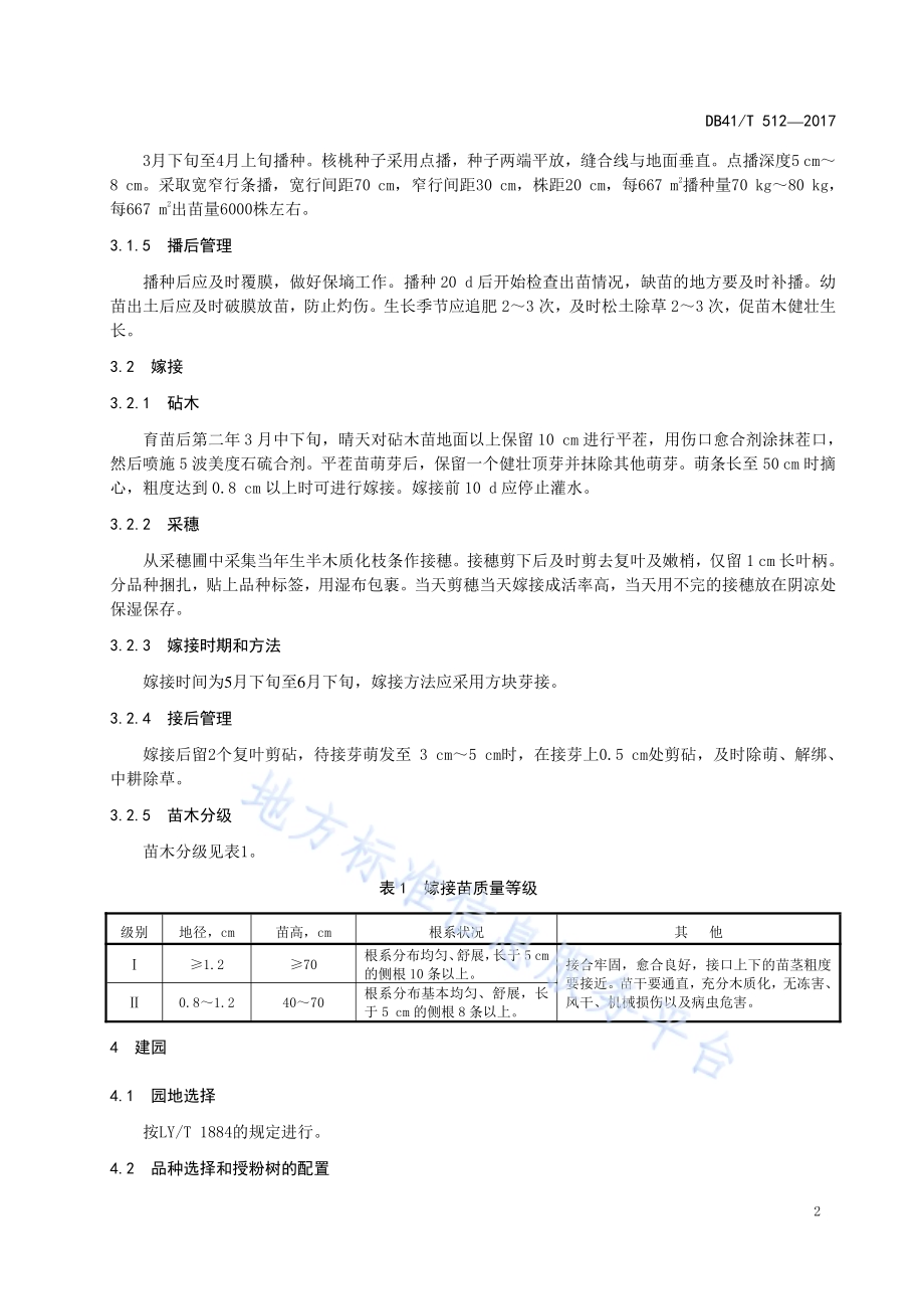 核桃生产技术规程DB41／T 512-2017.pdf_第4页