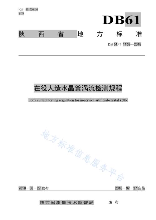 在役人造水晶釜涡流检测规程DB61／T 1163-2018.pdf