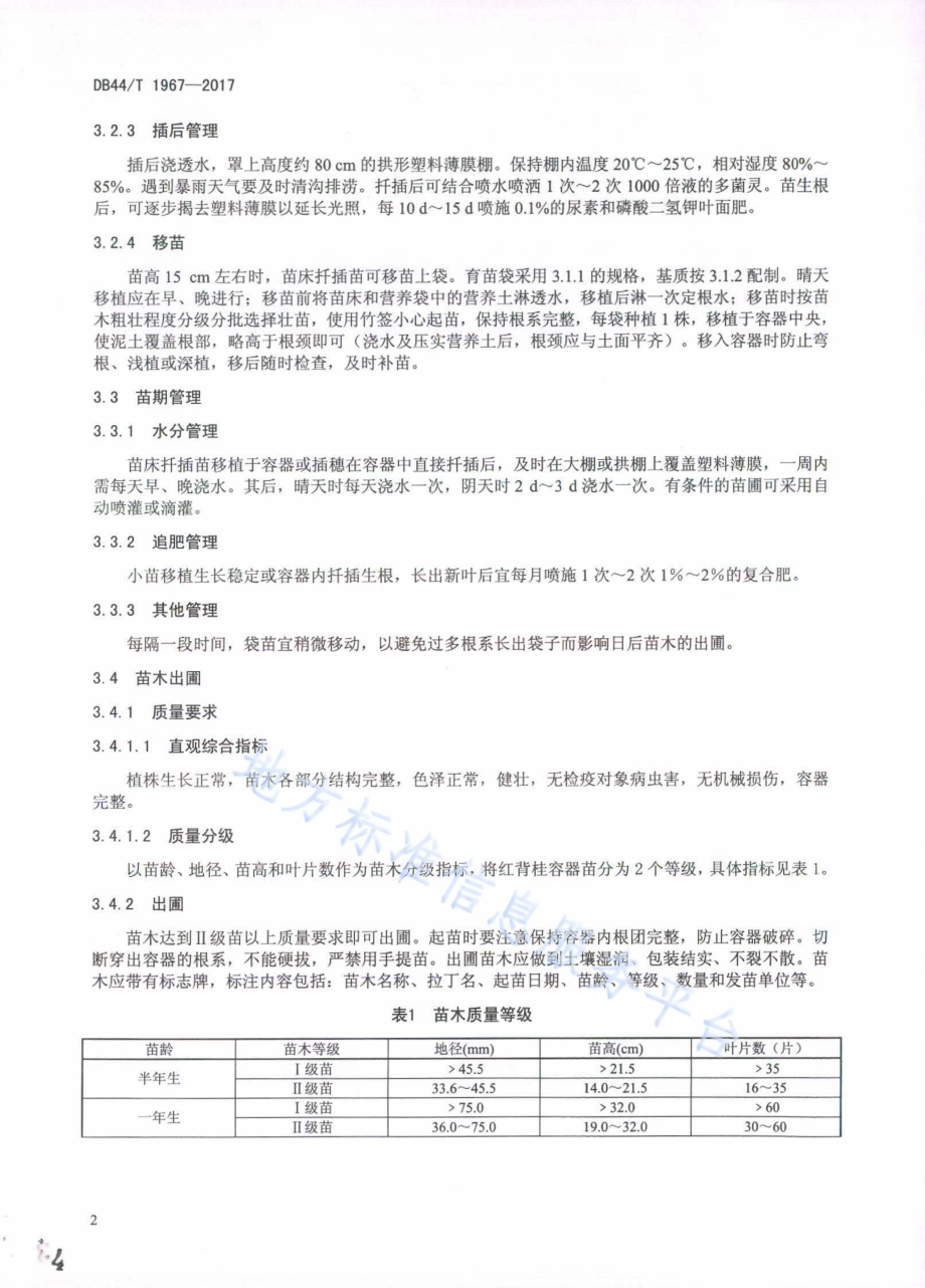 红背桂苗木培育与栽培技术规程DB44／T 1967-2017.pdf_第4页