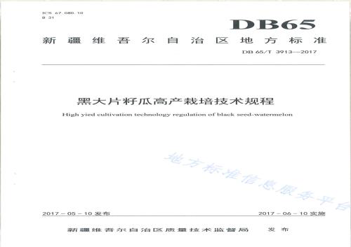 黑大片籽瓜高产栽培技术规程DB65／T 3913-2017.pdf