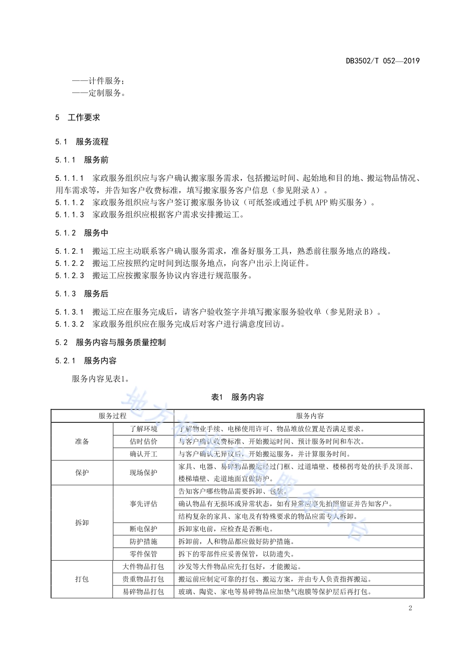 家政服务规范 家庭搬家DB3502／T 052—2019.pdf_第5页