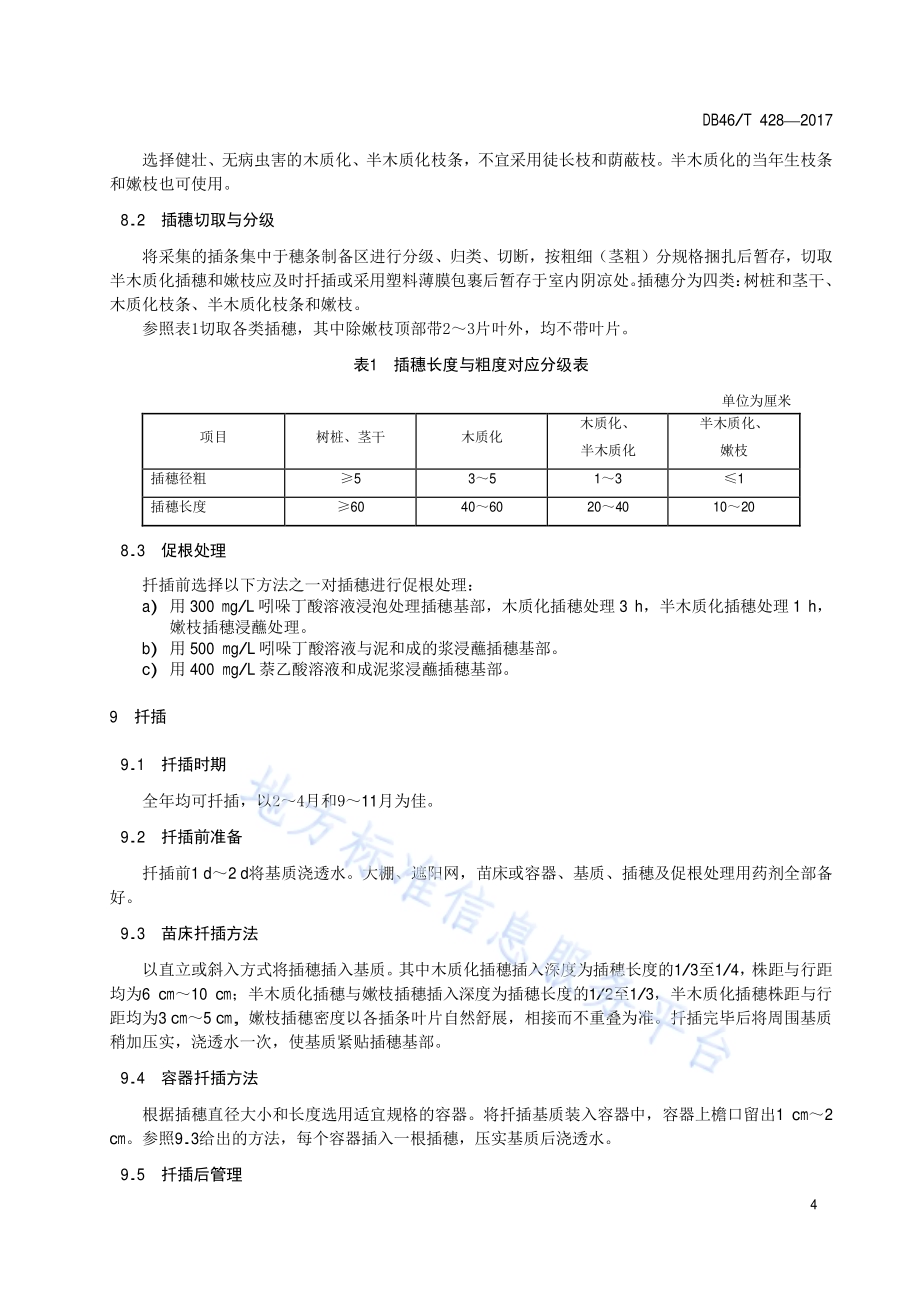 三角梅扦插育苗技术规程DB46／T 428-2017.pdf_第5页