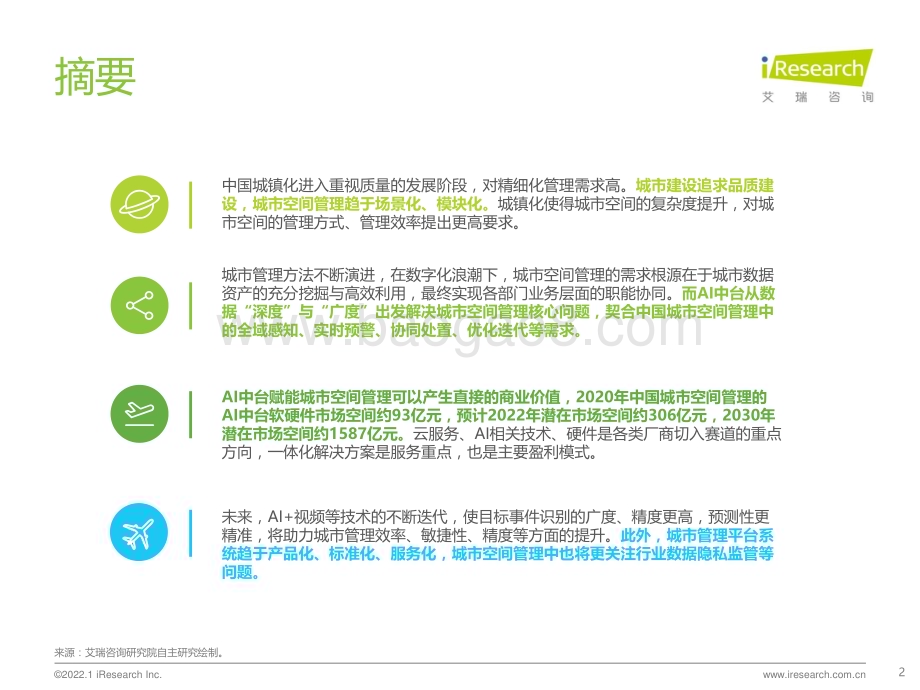 202216_艾瑞咨询_2021年中国AI中台赋能城市空间管理白皮书（42页）.pdf_第2页