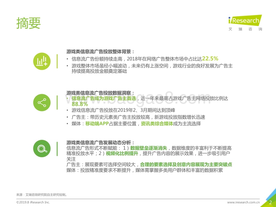 201988_艾瑞咨询_2019 年中国广告主信息流广告投放动态研究报告—游戏篇（28页）.pdf_第2页