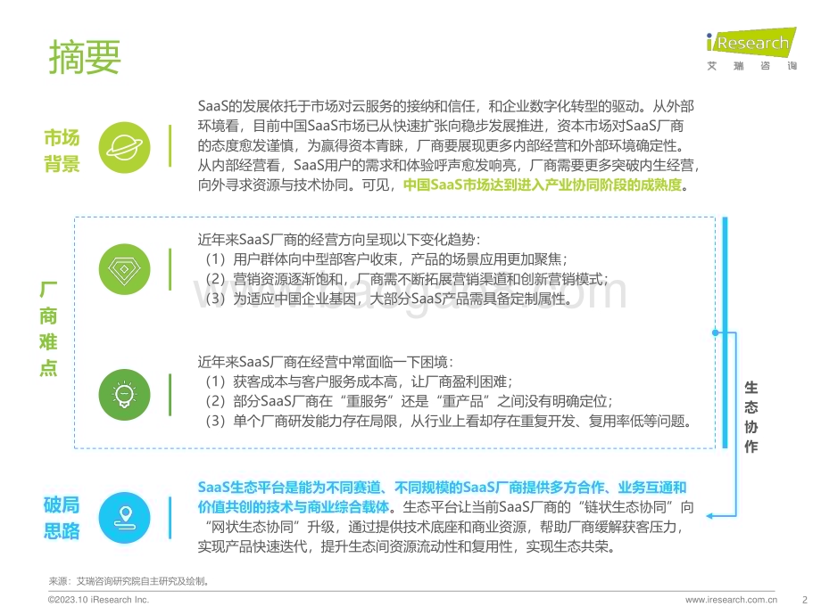 20231031_艾瑞咨询_2023年中国SaaS厂商生态发展白皮书（36页）.pdf_第2页