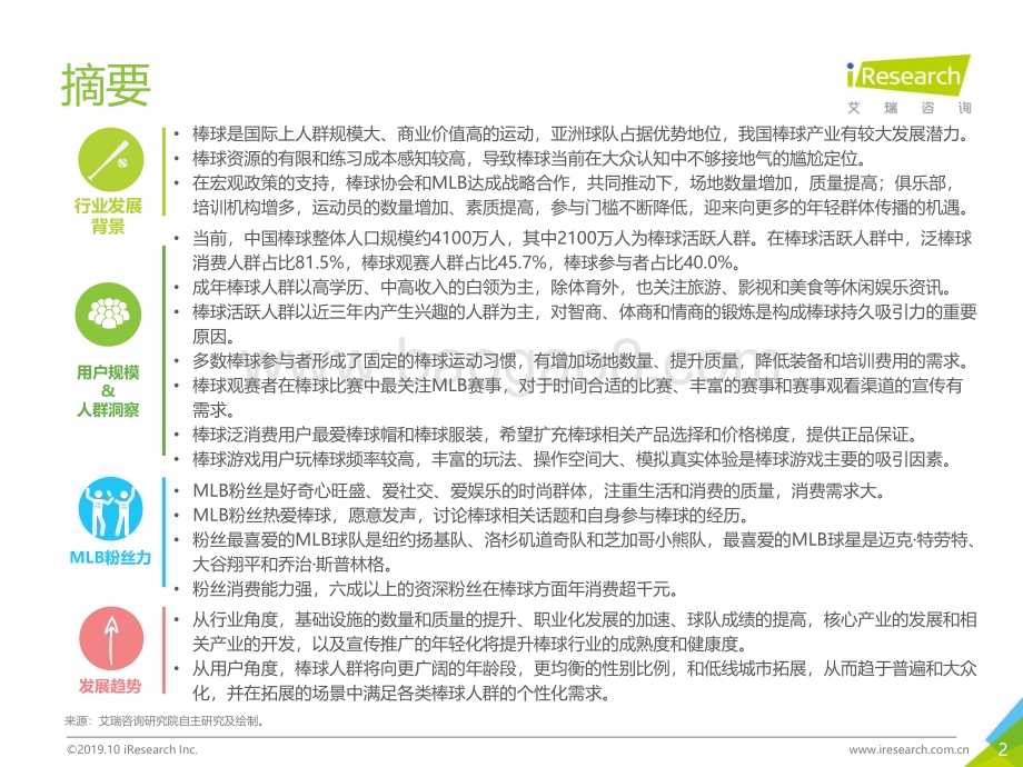 20191030_艾瑞咨询_2019年中国棒球人口白皮书暨MLB粉丝洞察（58页）.pdf_第2页
