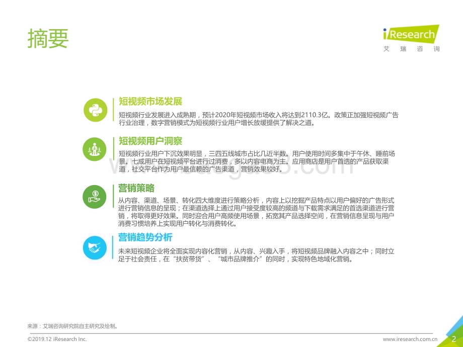20191230_艾瑞咨询_2019中国短视频企业营销策略白皮书（37页）.pdf_第2页