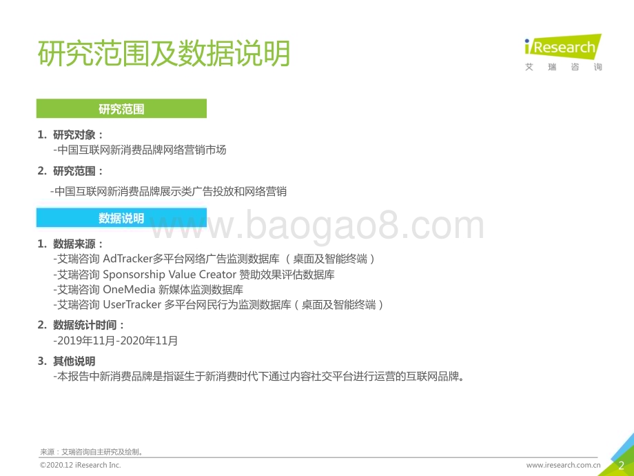 20201222_艾瑞咨询_2020年中国网络营销投放监测系列报告-新消费品牌（33页）.pdf_第2页