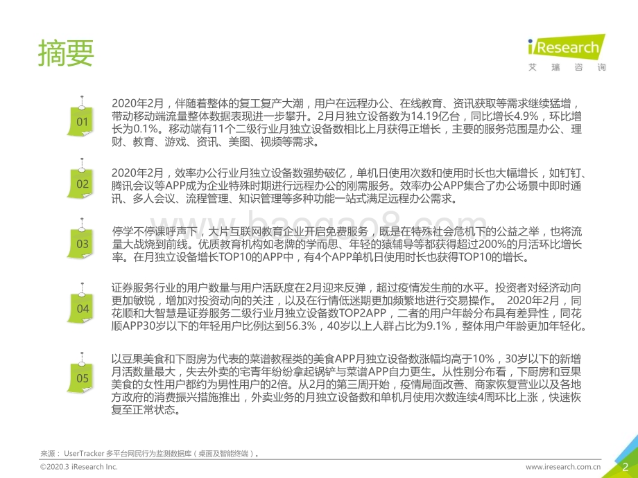 2020330_艾瑞咨询_中国互联网流量月度分析报告 - 后疫情时代的复工复产（28页）.pdf_第2页