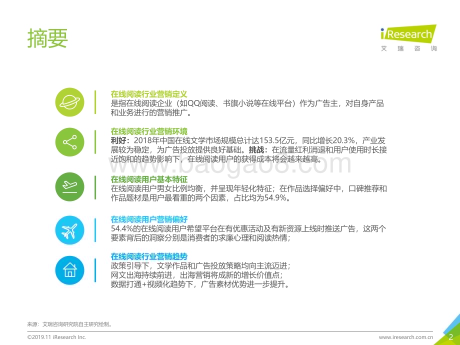 20191129_艾瑞咨询_2019年中国在线阅读行业营销报告（44页）.pdf_第2页