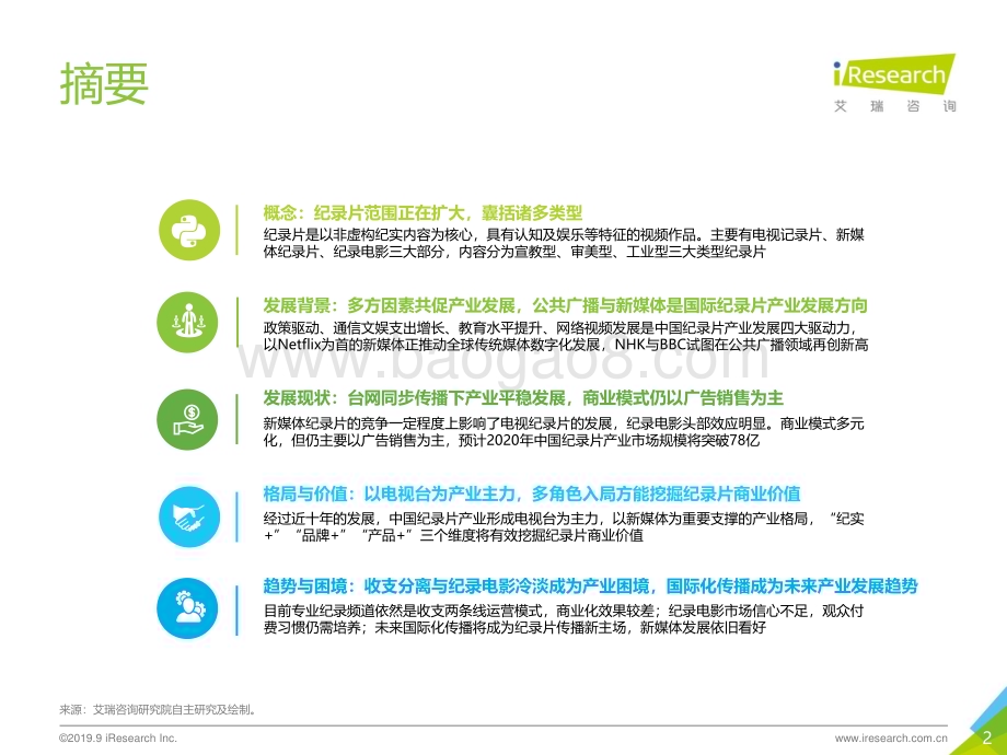 20191012_艾瑞咨询_2019年中国纪录片产业研究报告（48页）.pdf_第2页