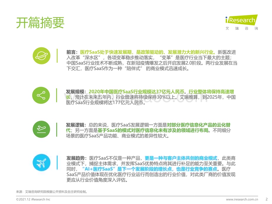 20211220_艾瑞咨询_2021年中国医疗SaaS行业研究报告（52页）.pdf_第2页