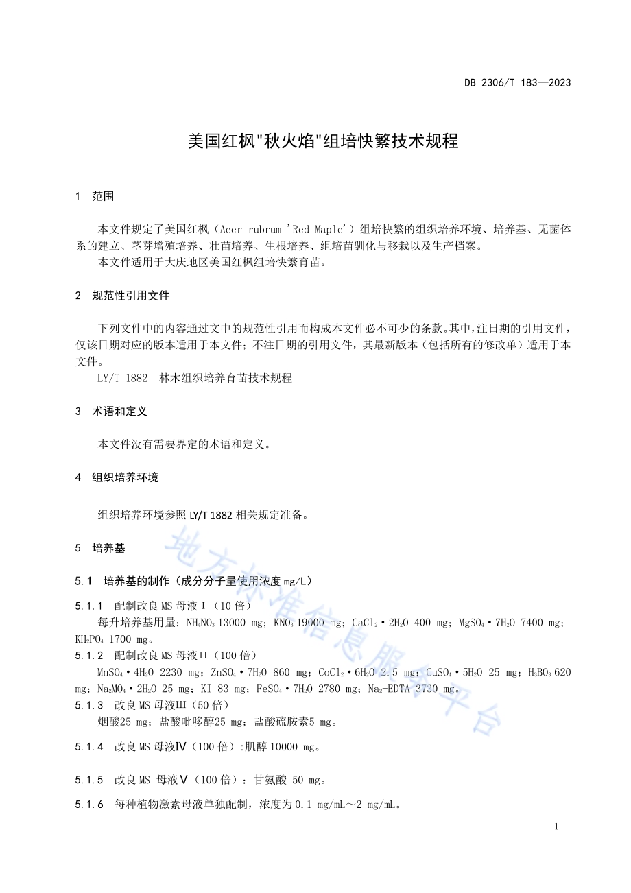 美国红枫“秋火焰”组培快繁技术规程DB2306／T 183-2023.pdf_第4页