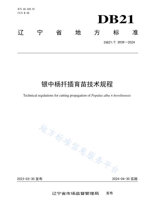 银中杨扦插育苗技术规程DB21／T 3939-2024.pdf