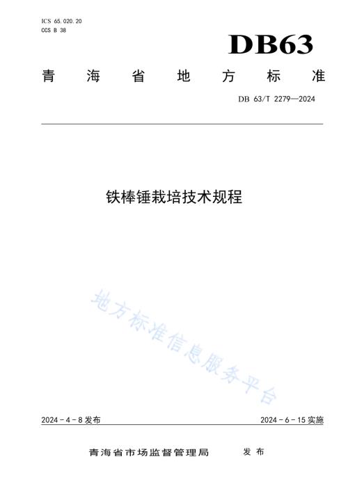 铁棒锤栽培技术规程DB63／T 2279-2024.pdf