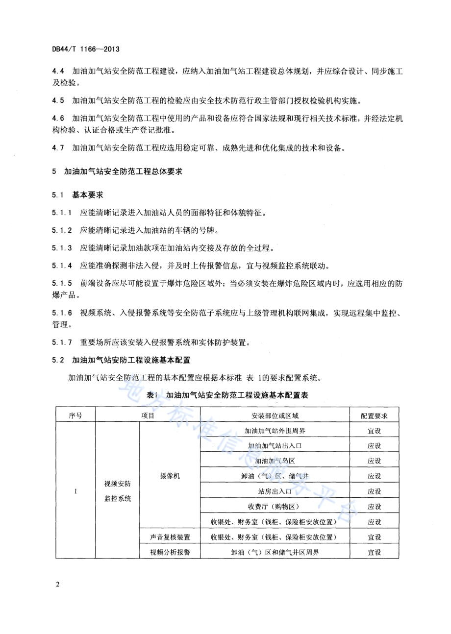 加油加气站安全防范工程技术规范DB44／T 1166-2013.pdf_第4页