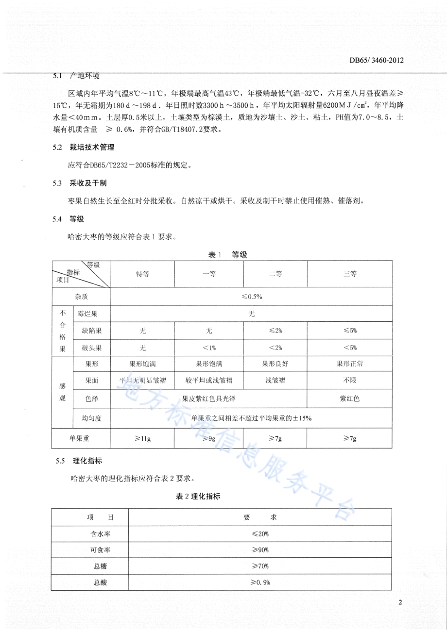 地理标志产品 哈密大枣DB65／T 3460-2012.pdf_第4页