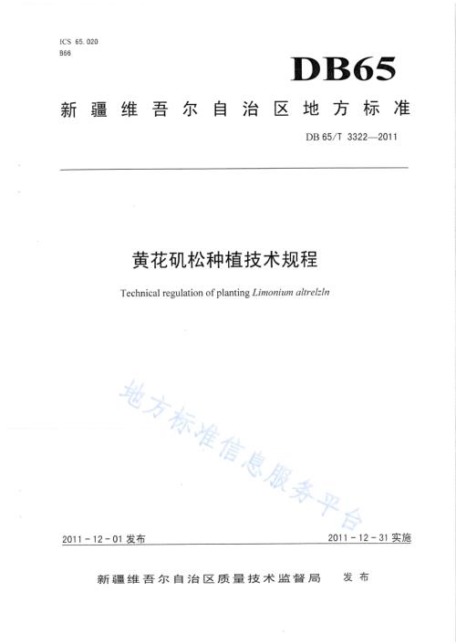 黄花矶松种植技术规程DB65／T 3322-2011.pdf