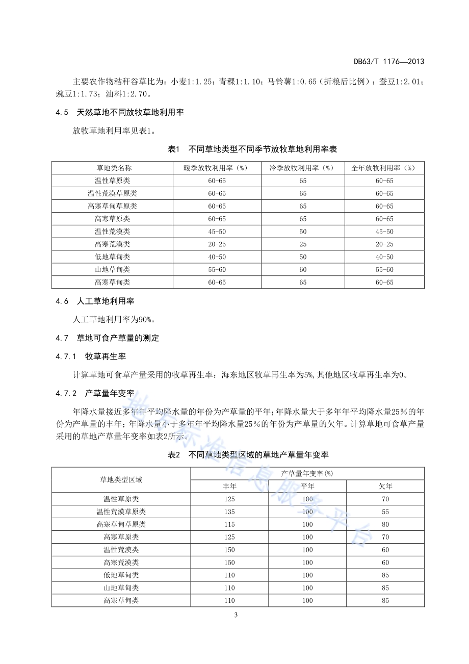 草地合理载畜量计算DB63／T 1176-2013.pdf_第5页