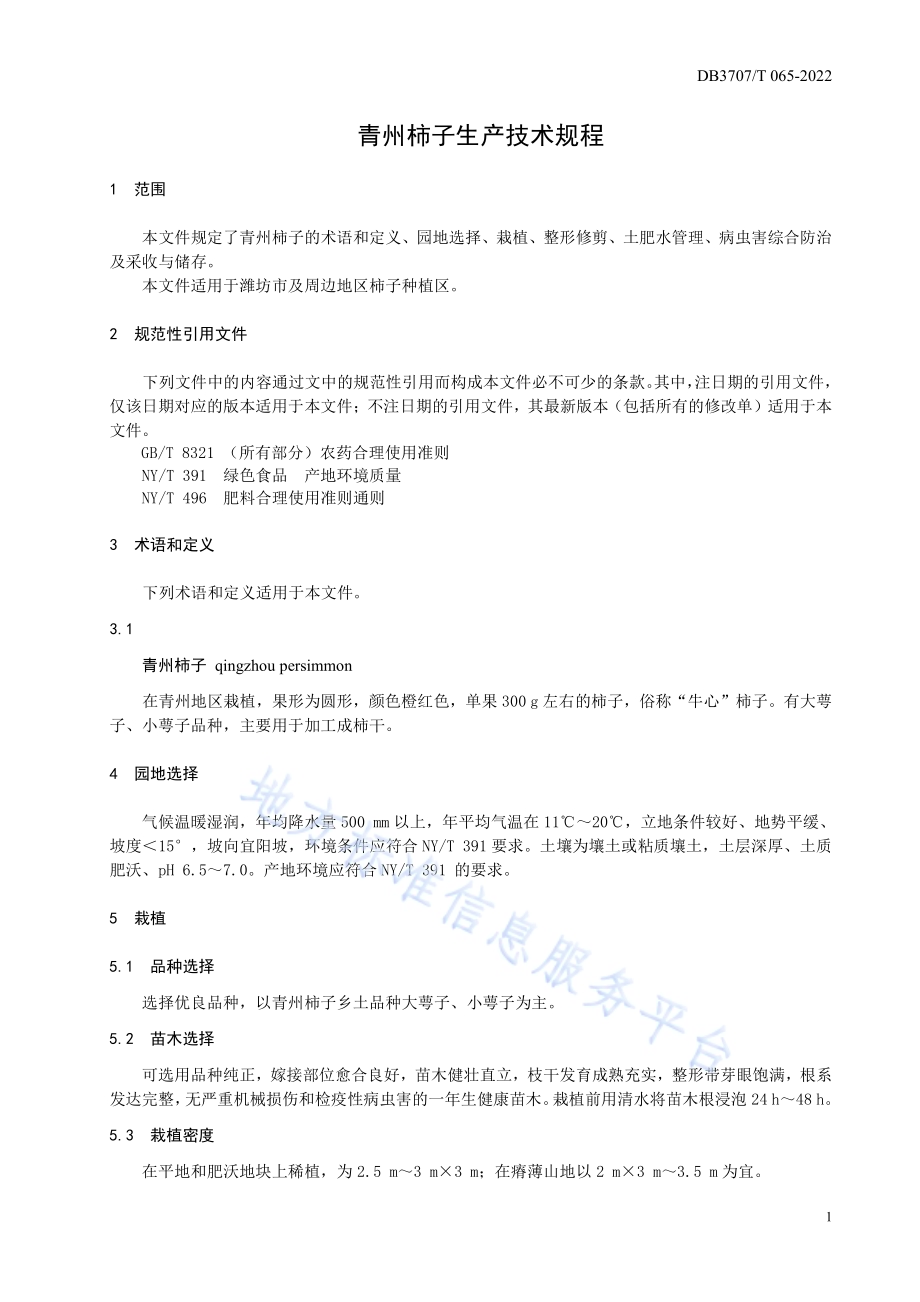 青州柿子生产技术规程DB3707／T 065-2022.pdf_第5页