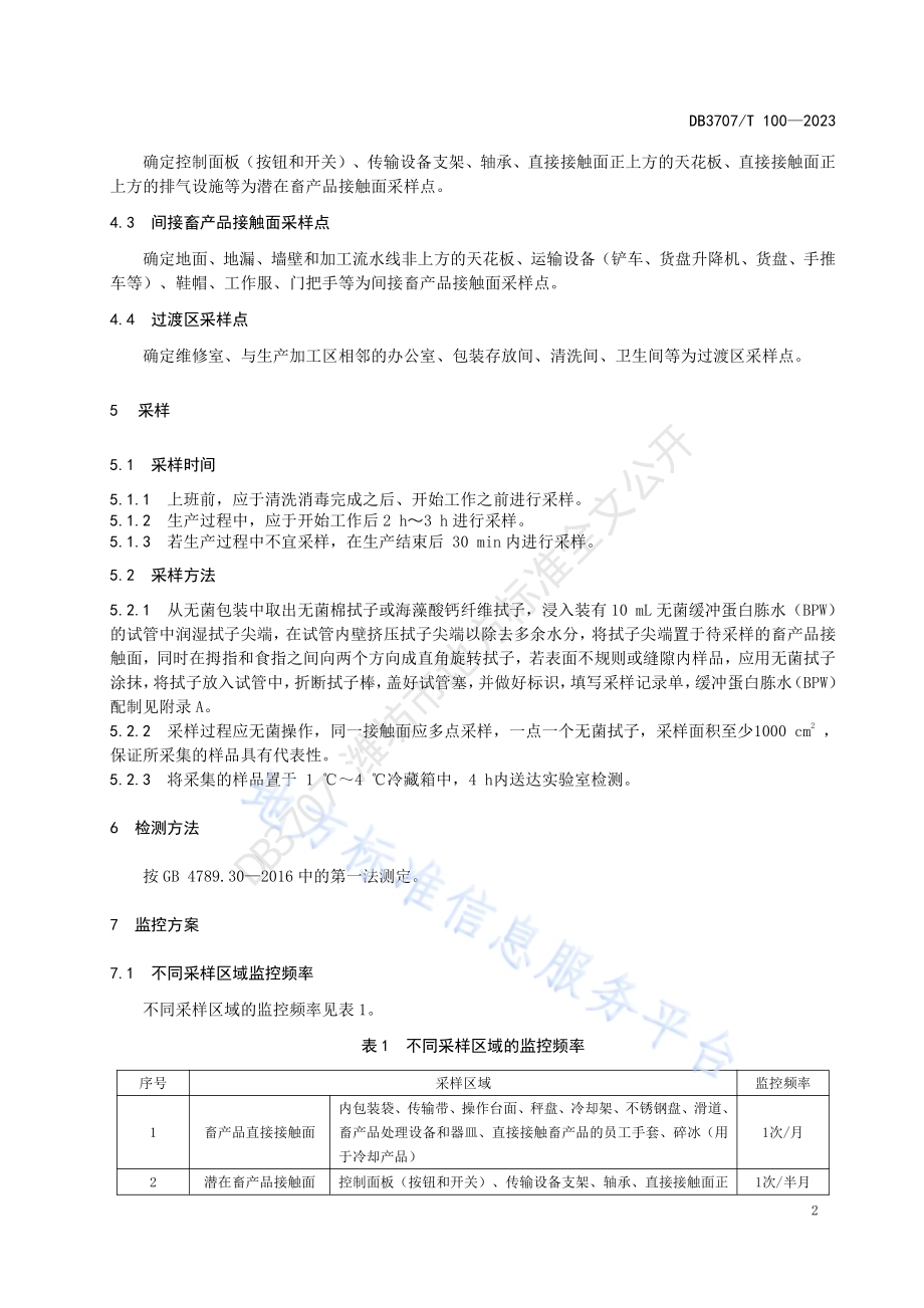 畜产品加工环境中单核细胞增生李斯特氏菌监控技术规范DB3707／T 100-2023.pdf_第5页
